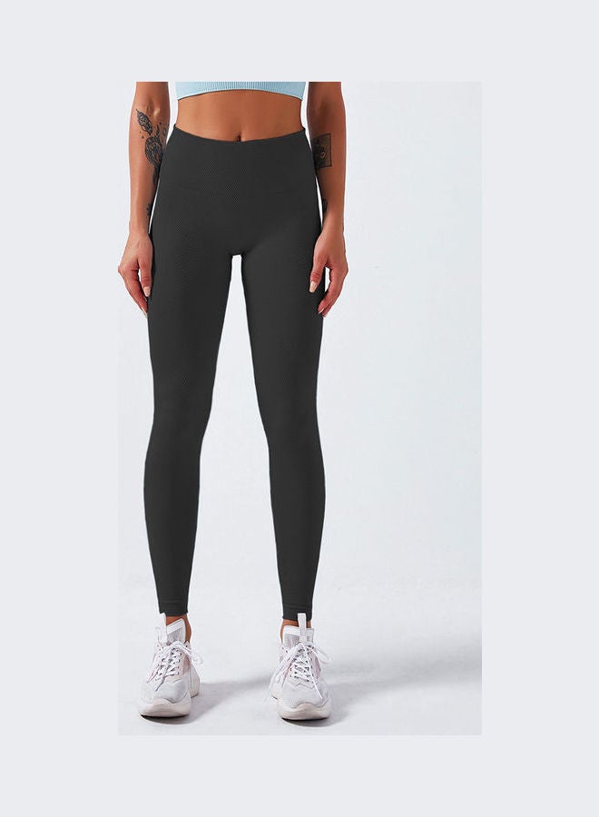 Breathable Moisture-Wicking High-Waist Compression Leggings Black - Image 1