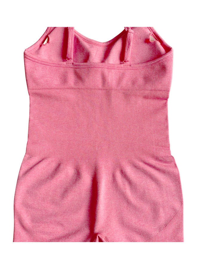 Generic - Women Spaghetti Straps Jumpsuits Yoga Workout Sportswear Solid Casual Rompers Pink - Image 1