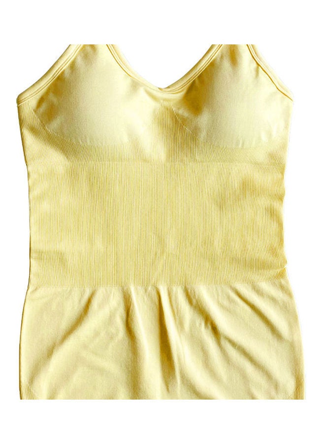 Women Spaghetti Straps Jumpsuits Yoga Workout Sportswear Solid Casual Rompers Yellow  - Image 3
