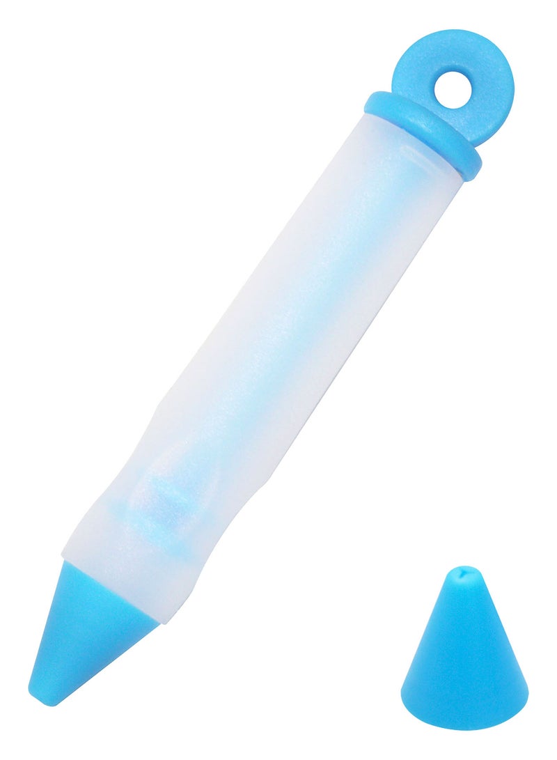 Amal - Piping Syringe With 4 Tips - Silicone - Reusable - Cake Decorating Tools - Baking Tools - White/Blue White/Blue - Image 1