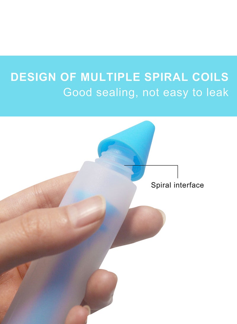 Amal - Piping Syringe With 4 Tips - Silicone - Reusable - Cake Decorating Tools - Baking Tools - White/Blue White/Blue - Image 1