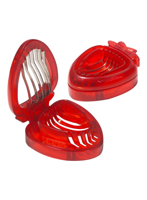 2 Piece Strawberry Slicer - Kitchen Accessories - Kitchen Tool - Fruits - Red Strawberry Slicer Red 9.2 x 7.5 x 2.7cm