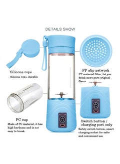Sharpdo Portable Mixer Grinder 180.0 W T-Bottle-1021 Blue/Clear/Black  - Image 4