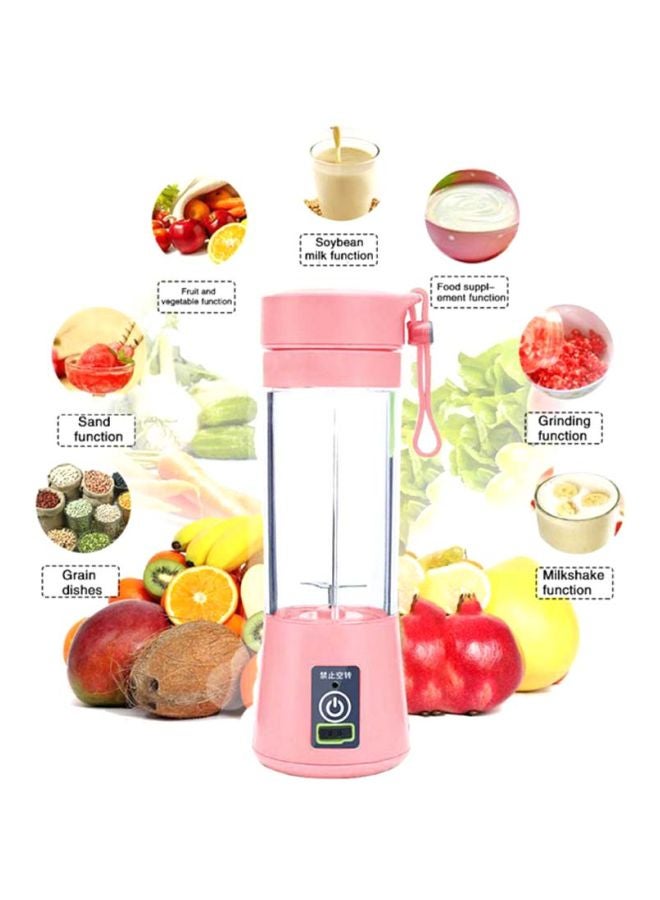 Sharpdo - Mini Rechargeable Smoothie Maker Machine 180 W T-Bottle-1021 Pink/Clear/Silver - Image 1