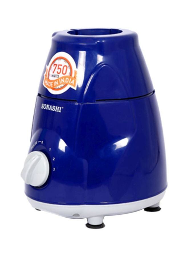 SONASHI - 3-in-1 Mixer Grinder - Powerful Motor with 2 Speed Setting and Pulse | Sleek and Stainless Steel Jars with Leak Proof Lid | 3 Speed - Perfect for making Smoothies, Milkshakes, etc and Grinding Beans, Coconut, Nuts, etc 750 W SB-151SS Blue/Clear/Silver - Image 1
