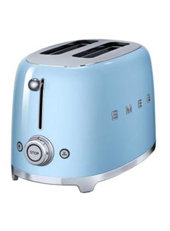 smeg 2 Slice Toaster 950W 950.0 W TSF01PBUK Blue/Silver  - Image 1