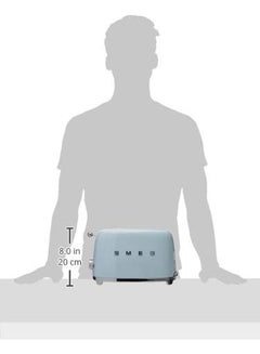 smeg 2 Slice Toaster 950W 950.0 W TSF01PBUK Blue/Silver  - Image 5