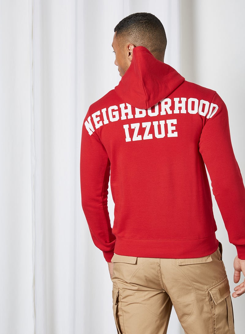 izzue Back Graphic Hoodie Red  - Image 2