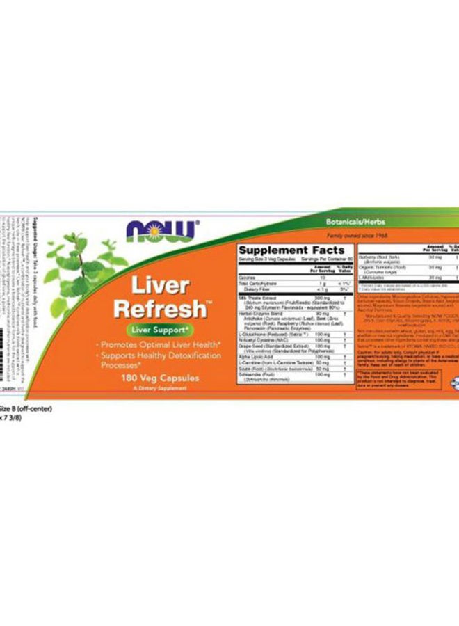 Now Foods - Liver Refresh Dietary Supplement - 180 Veg Capsules - Image 1