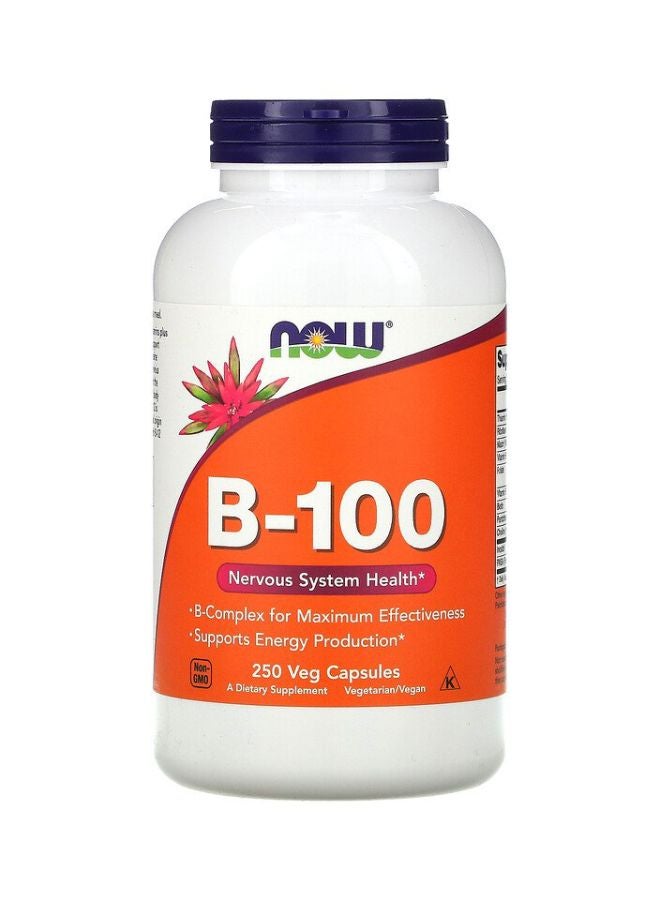 Now Foods B-100 Dietary Supplement - 250 Veg Capsules - Image 1