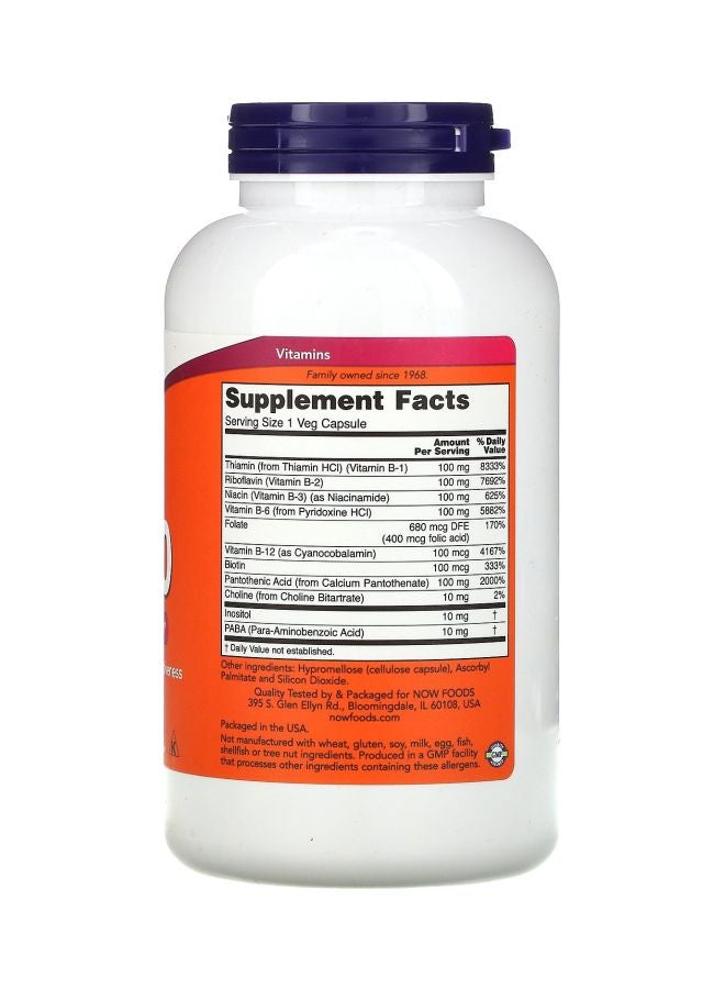 Now Foods B-100 Dietary Supplement - 250 Veg Capsules - Image 2