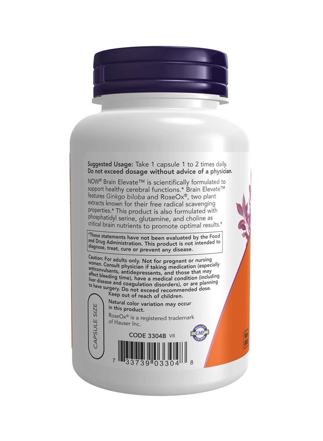Now Foods - Brain Elevate Dietary Supplement - 120 Veg Capsules - Image 1