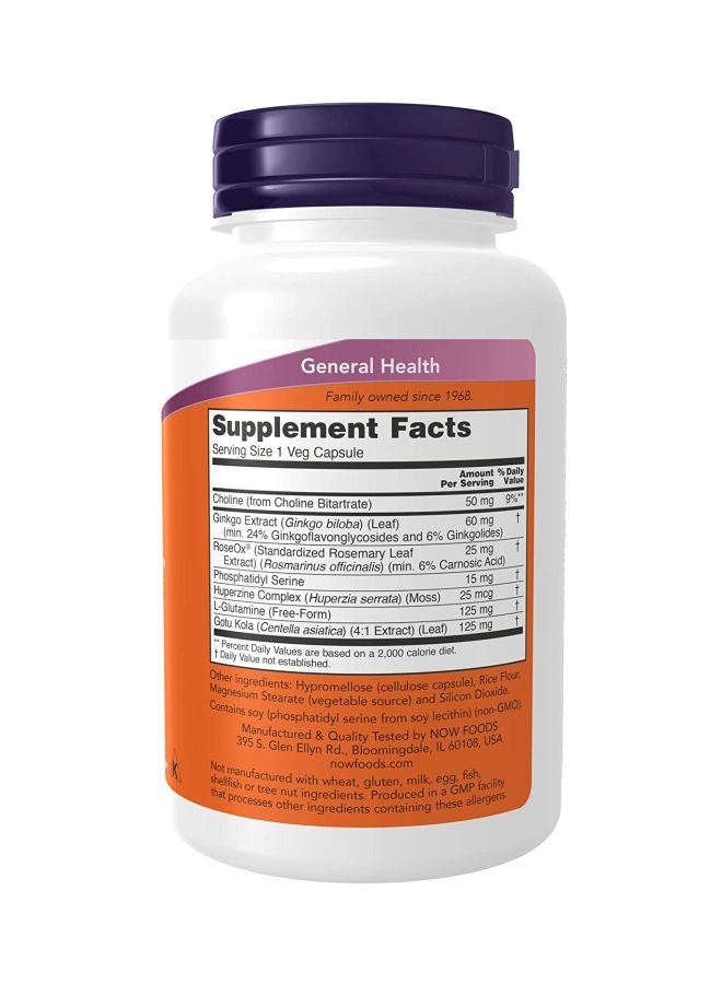 Now Foods - Brain Elevate Dietary Supplement - 120 Veg Capsules - Image 1