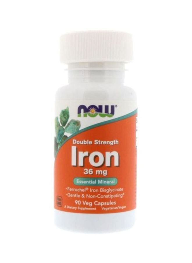 Now Foods - Double Strength Iron Dietary Supplement 36 Mg - 90 Veg Capsules - Image 1