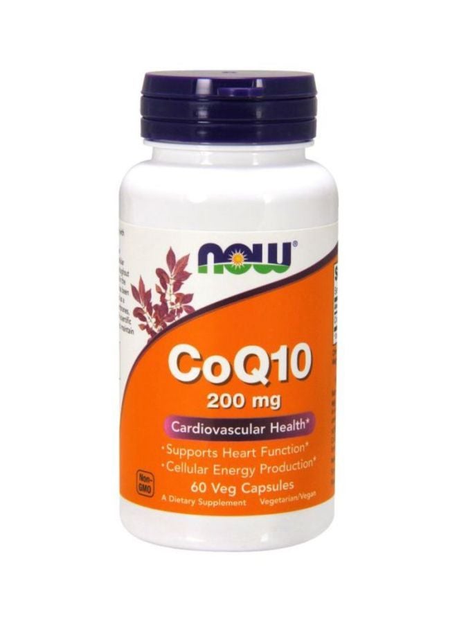 Now Foods Coq10 Dietary Supplement 200 Mg 60 Veg Capsules  - Image 1