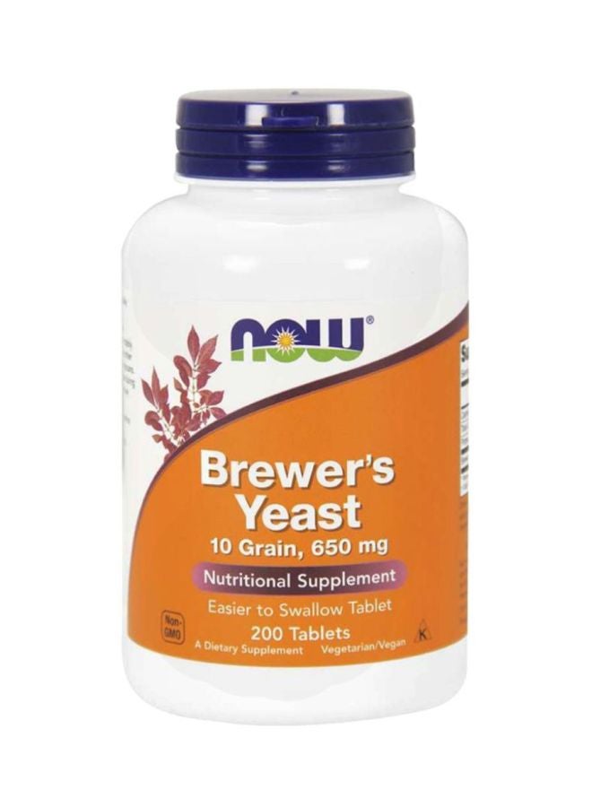 Now Foods Brewer'S Yeast 650 mg Nutritional Supplement - 200 Tablet - Image 1