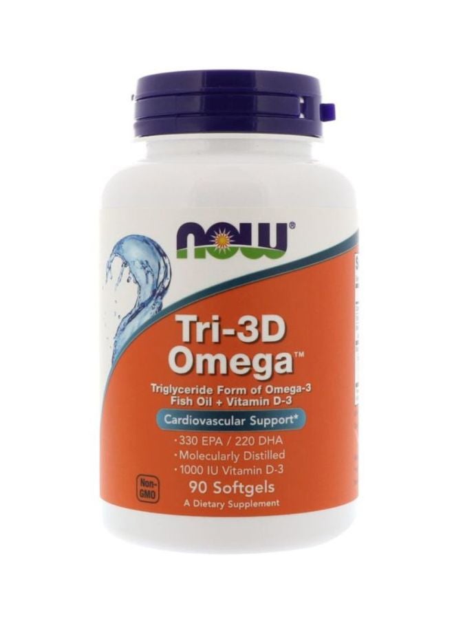 Now Foods Tri-3D Omega Dietary Supplement - 90 Softgels - Image 1