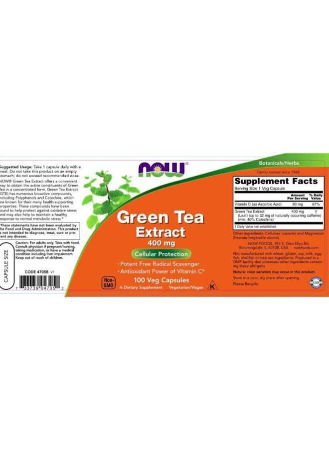 Now Foods Now Foods Green Tea Extract Dietary Supplement 100 Veg Capsules - Image 3
