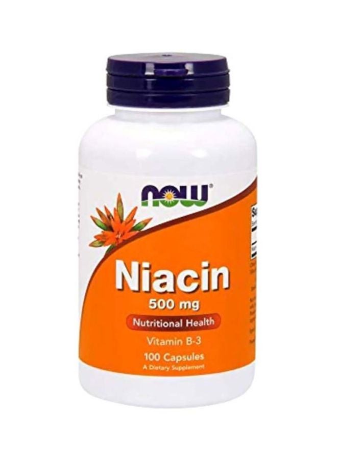 Now Foods - Niacin Vitamin B3 Dietary Supplement 500 mg - 100 Capsules - Image 1
