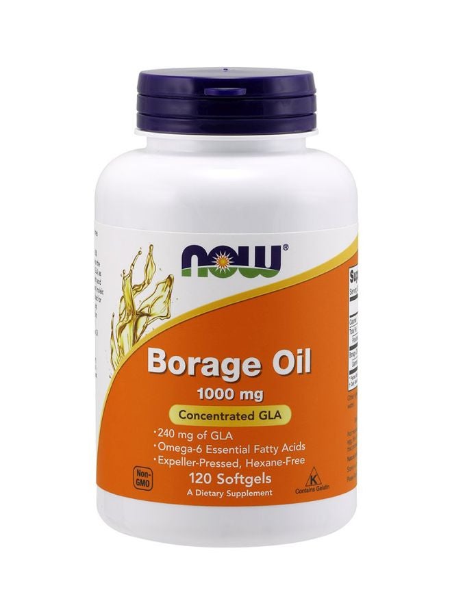 Now Foods - Borage Oil 1000mg Concentrated Gla Dietary Supplement - 120 Softgels - Image 1