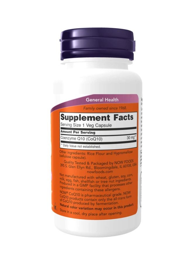 Now Foods CoQ10 Dietary Supplement 30 mg - 120 Capsules - Image 2