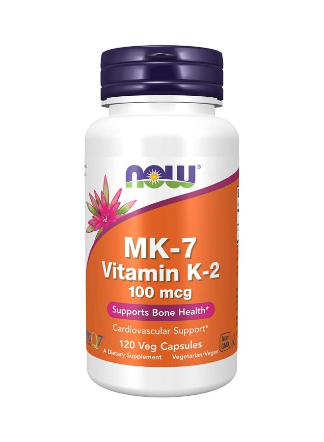 Now Foods MK-7 Vitamin K-2 Dietary Supplement 100mcg - 120 Capsules  - Image 1