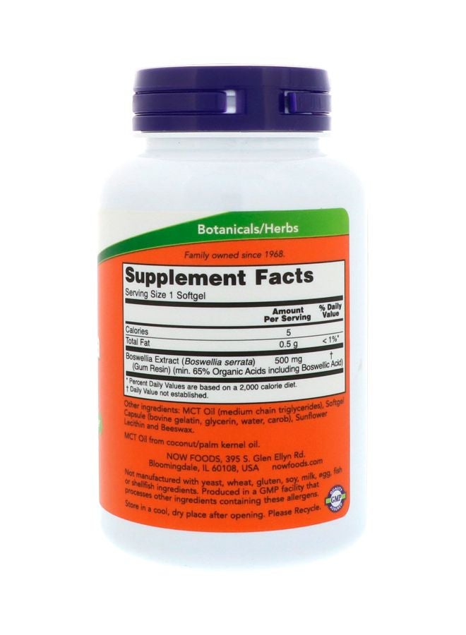 Now Foods Boswellia Extract Dietary Supplement 500 mg - 90 Softgels  - Image 2