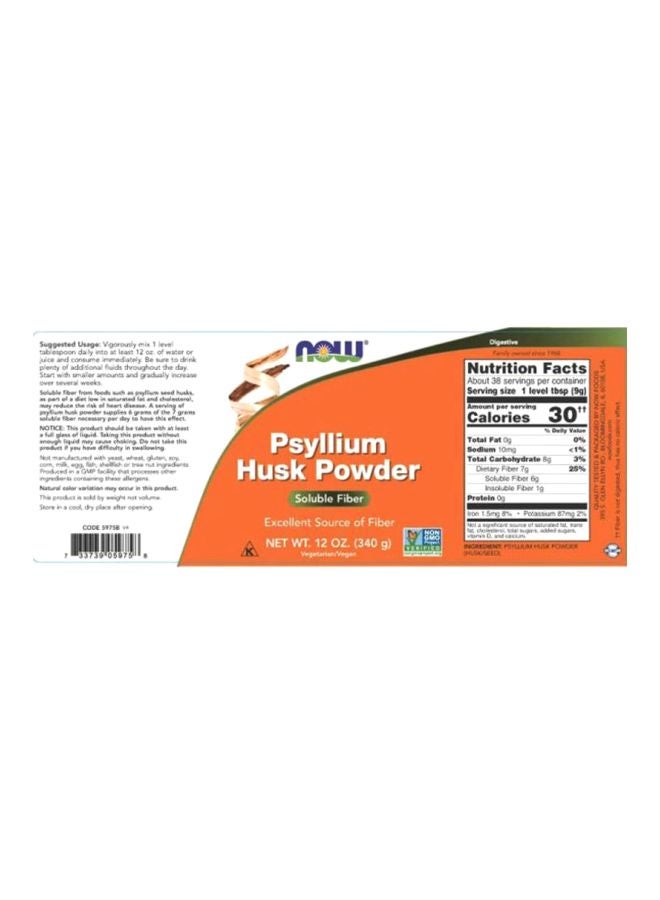 Now Foods Psyllium Husk Powder 340g  - Image 2