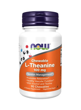 L-Theanine Dietary Supplement 100 mg - 90 Chewables - v1615294144/N33130551A_1