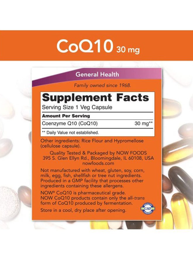 Now Foods CoQ10 Dietary Supplement 30 Mg - 240 Capsules - Image 2