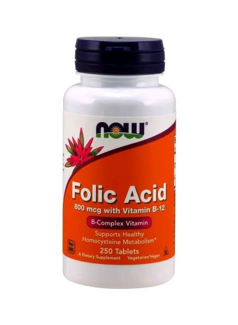 Folic Acid With Vitamin B-12 800mcg - 250 Tablets