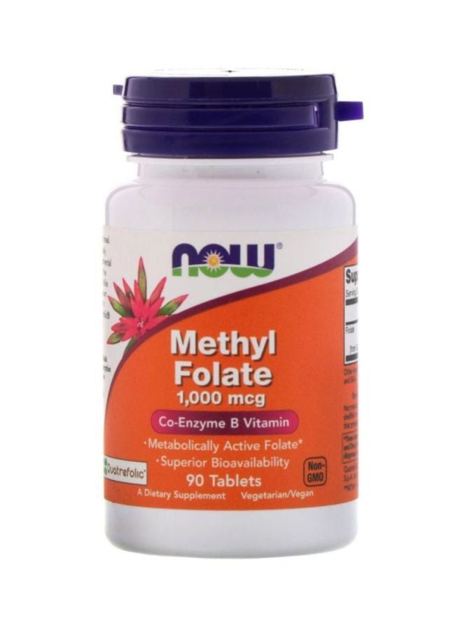 Now Foods - Methyl Folate Dietary Supplement 1000 Mcg - 90 Tablets - Image 1