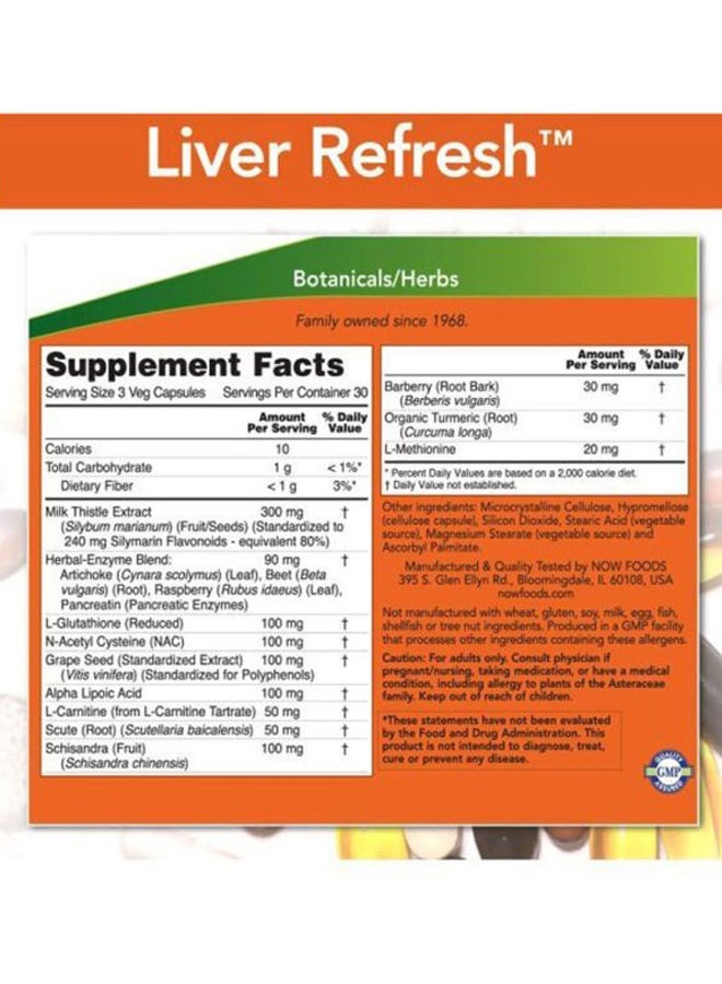 Now Foods - Liver Refresh Dietary Supplement - 90 Capsules - Image 1