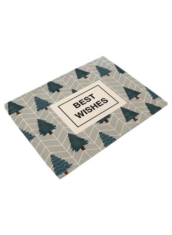 Sharpdo Decorative Printed Tablemat Grey/White/Green 42 x 32cm - Image 1