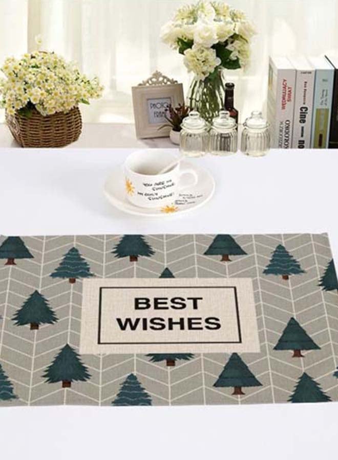Sharpdo Decorative Printed Tablemat Grey/White/Green 42 x 32cm - Image 2