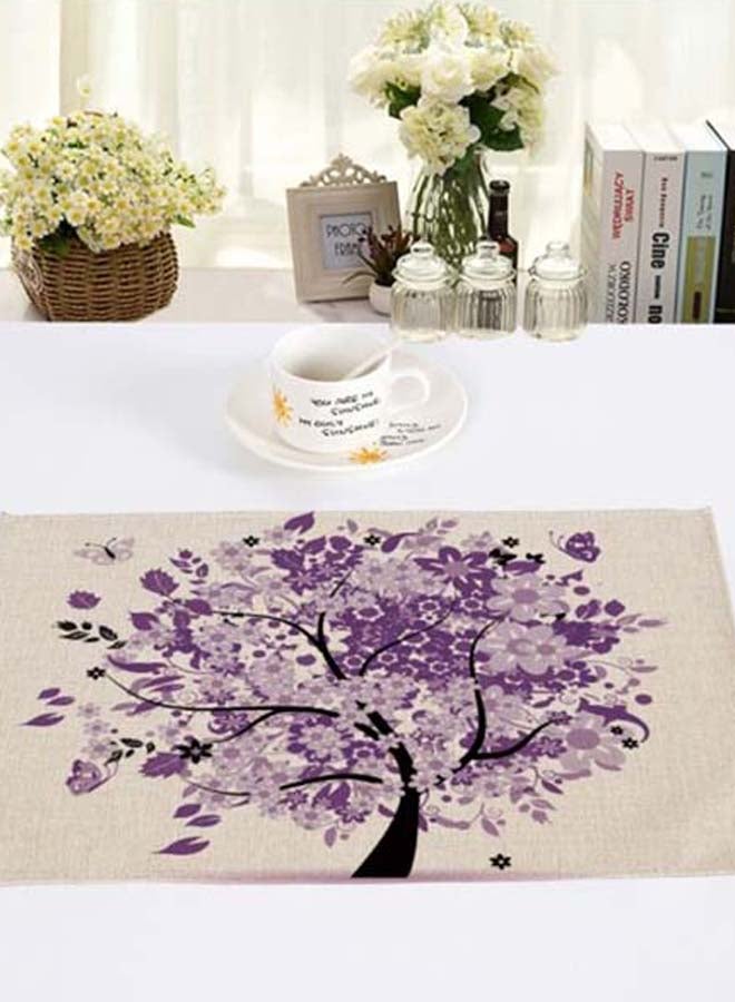 شاربدو مفرش طاولة بطبعة للتزيين بيج/ أرجواني/ أسود 42 x 32سم - Image 2