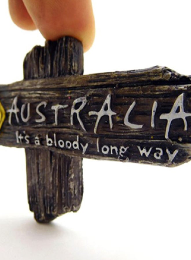 شاربدو زينة مغناطيسية للثلاجة بنقشة  كلمة "Kangaroo" و"Australia" بني/ أصفر/ فضي - Image 3