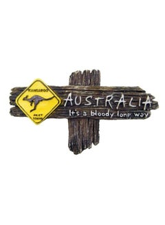 شاربدو زينة مغناطيسية للثلاجة بنقشة  كلمة "Kangaroo" و"Australia" بني/ أصفر/ فضي  - Image 1