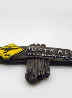 شاربدو زينة مغناطيسية للثلاجة بنقشة  كلمة "Kangaroo" و"Australia" بني/ أصفر/ فضي  - Image 2