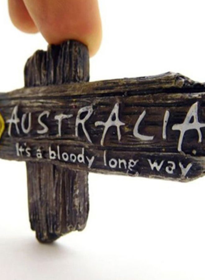 شاربدو زينة مغناطيسية للثلاجة بنقشة  كلمة "Kangaroo" و"Australia" بني/ أصفر/ فضي  - Image 3