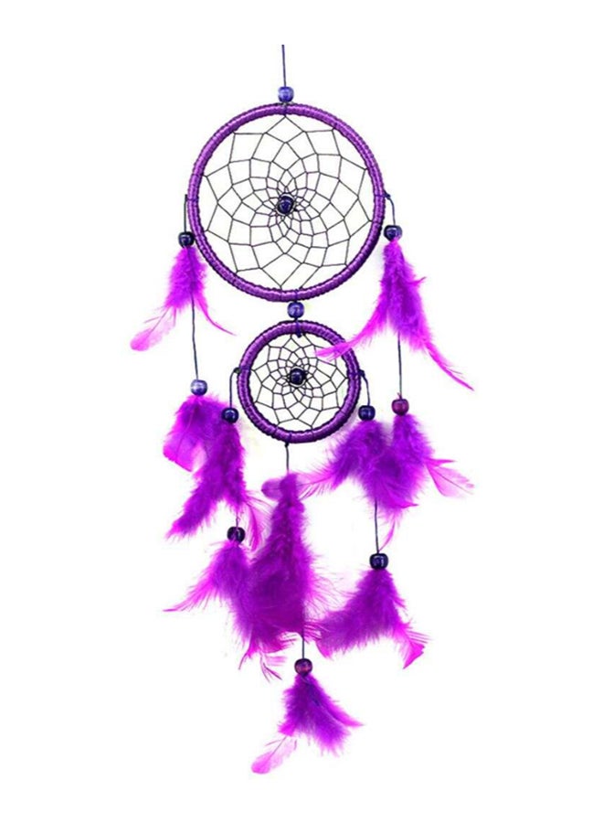 فوبيري صائدة أحلام مزينة بالخرز مصنوعة يدوياً أرجواني