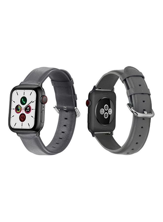 HuHa Replacement Strap Watchband For Apple Watch Series 7 41mm / 6 / SE / 5 / 4 40mm / 3 / 2 / 1 38mm Grey - Image 2