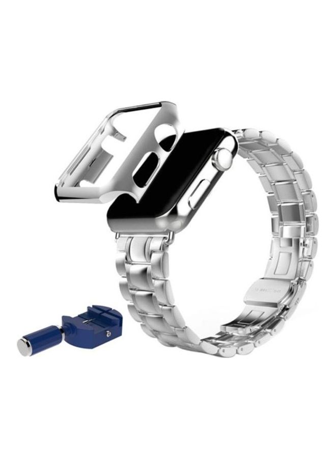 HuHa Replacement Strap Watchband For Apple Watch Series 7 41mm / 6 / SE / 5 / 4 40mm / 3 / 2 / 1 38mm Silver  - Image 1