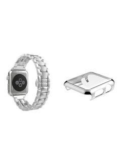 HuHa Replacement Strap Watchband For Apple Watch Series 7 41mm / 6 / SE / 5 / 4 40mm / 3 / 2 / 1 38mm Silver  - Image 2