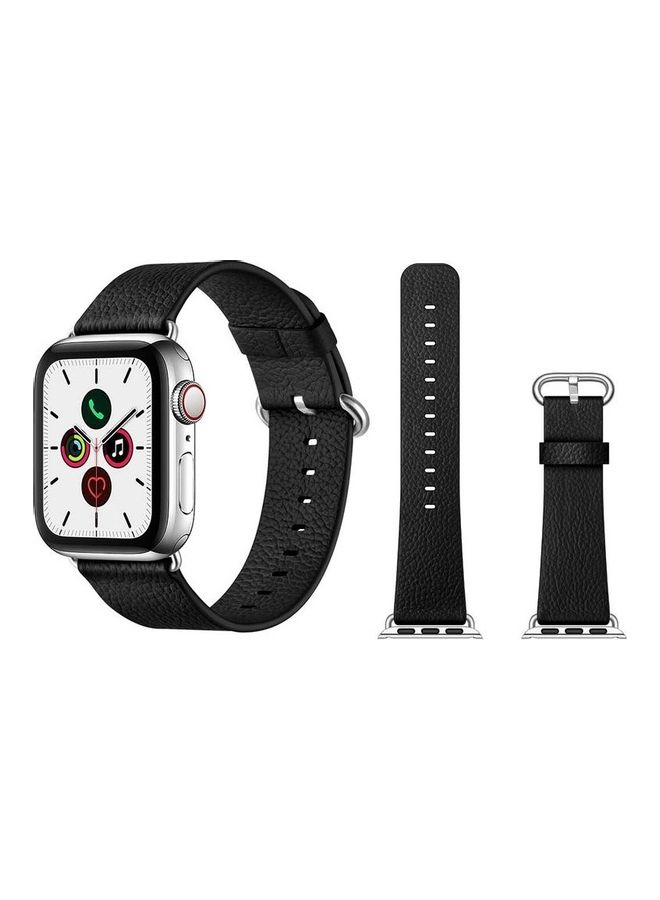 HuHa Replacement Strap Watchband For Apple Watch Series 7 41mm / 6 / SE / 5 / 4 40mm / 3 / 2 / 1 38mm Black - Image 1