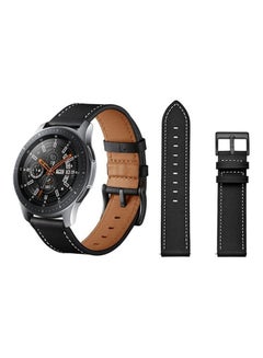 HuHa Genuine Leather Replacement Band For Samsung Galaxy Watch Black  - Image 1
