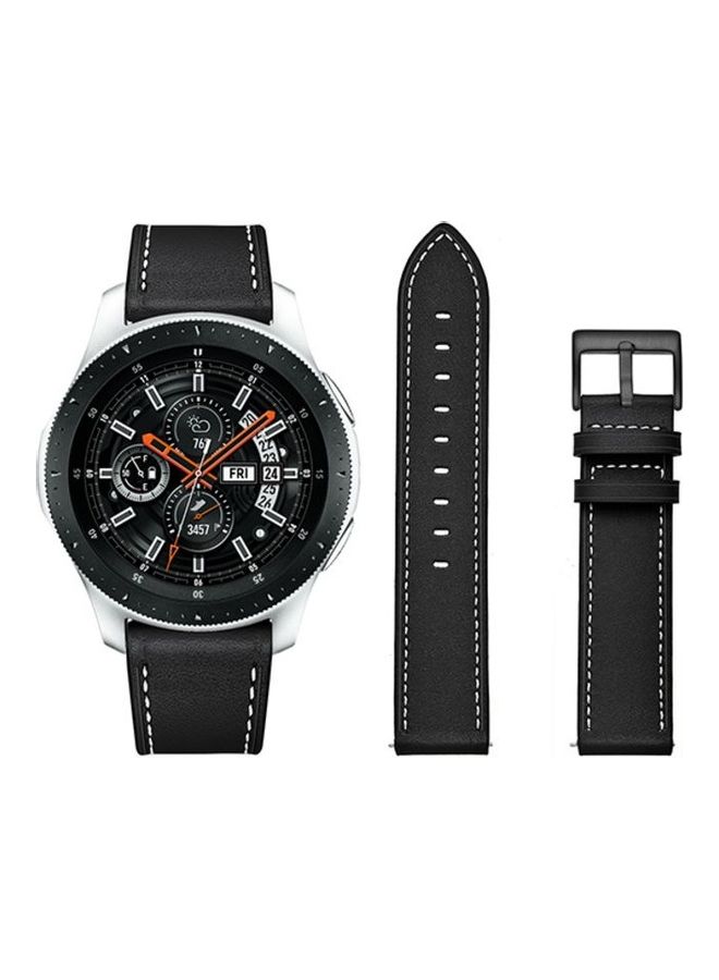 HuHa Genuine Leather Replacement Band For Samsung Galaxy Watch Black  - Image 2
