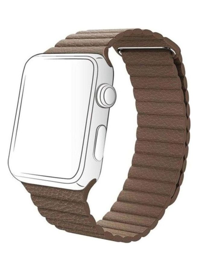 HuHa Replacement Strap Watchband For Apple Watch Series 7 41mm / 6 / SE / 5 / 4 40mm / 3 / 2 / 1 38mm Brown  - Image 2