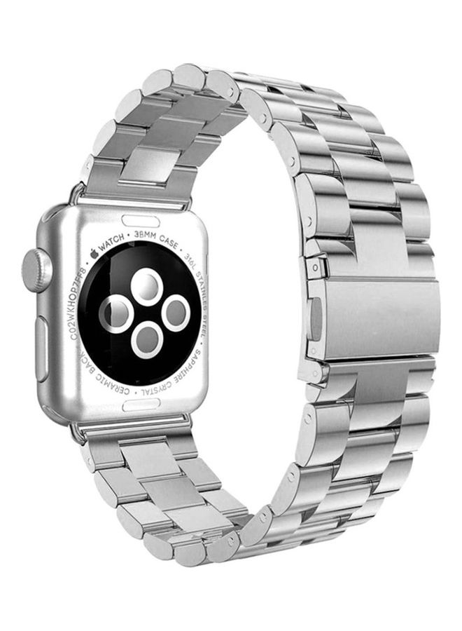 HuHa Replacement Strap Watchband For Apple Watch Series 7 41mm / 6 / SE / 5 / 4 40mm / 3 / 2 / 1 38mm Silver - Image 1
