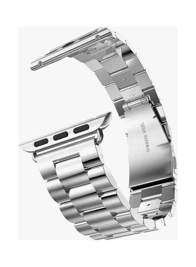 HuHa Replacement Strap Watchband For Apple Watch Series 7 41mm / 6 / SE / 5 / 4 40mm / 3 / 2 / 1 38mm Silver - Image 2